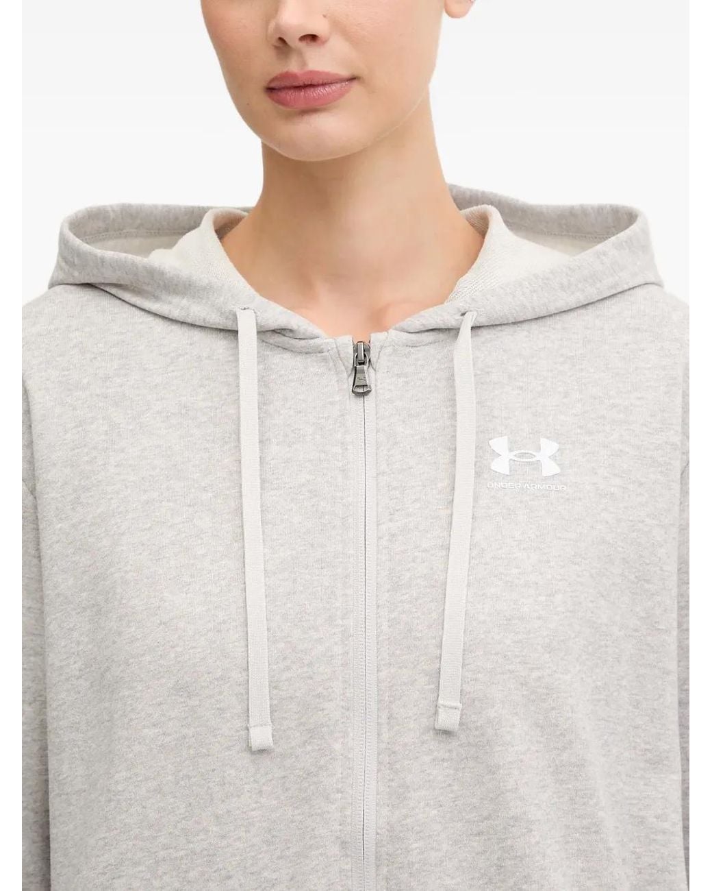 Under Armour White Zip-Up Hoodie