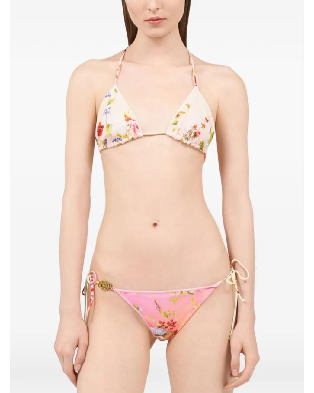 Bikini Miami À Fleurs Roberto Cavalli en coloris Pink