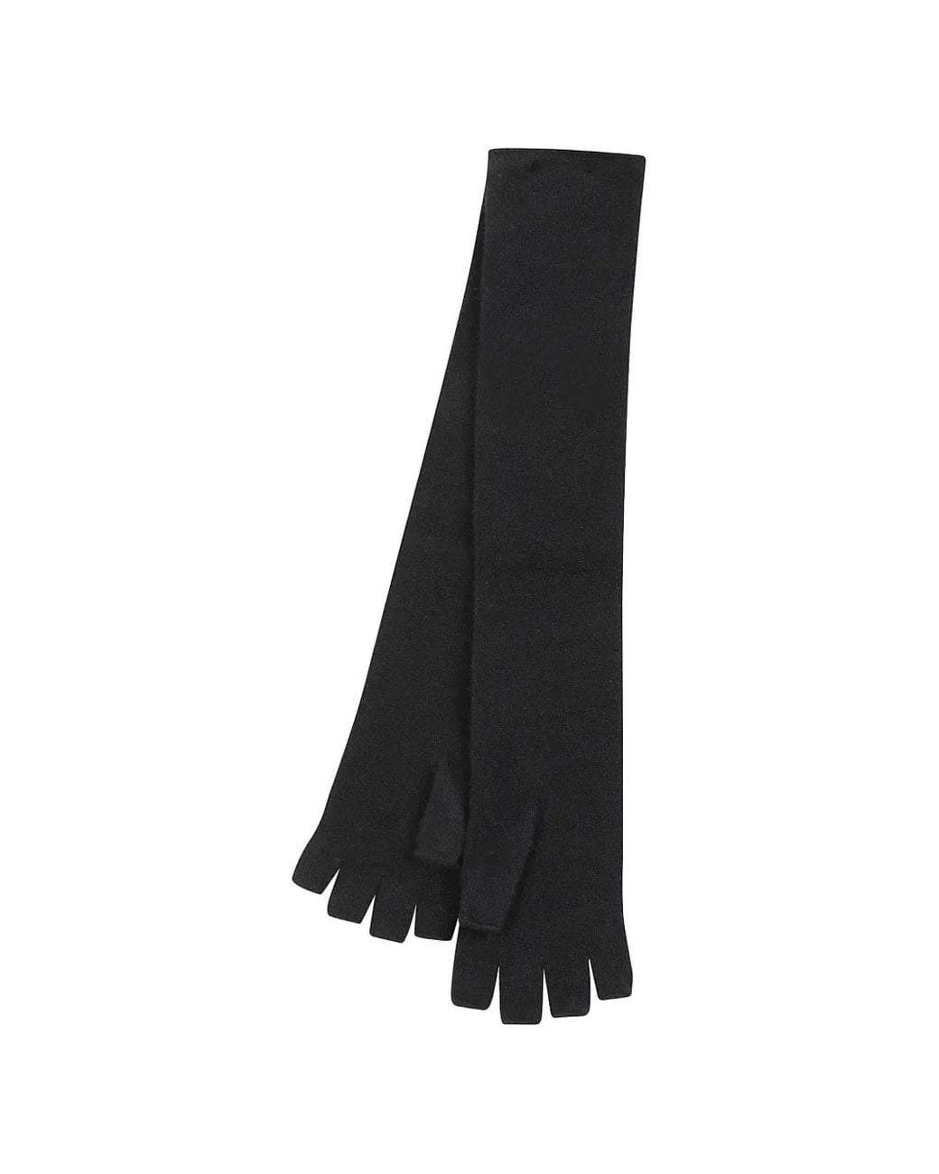 Drumohr Black Fine-Knit Long Gloves