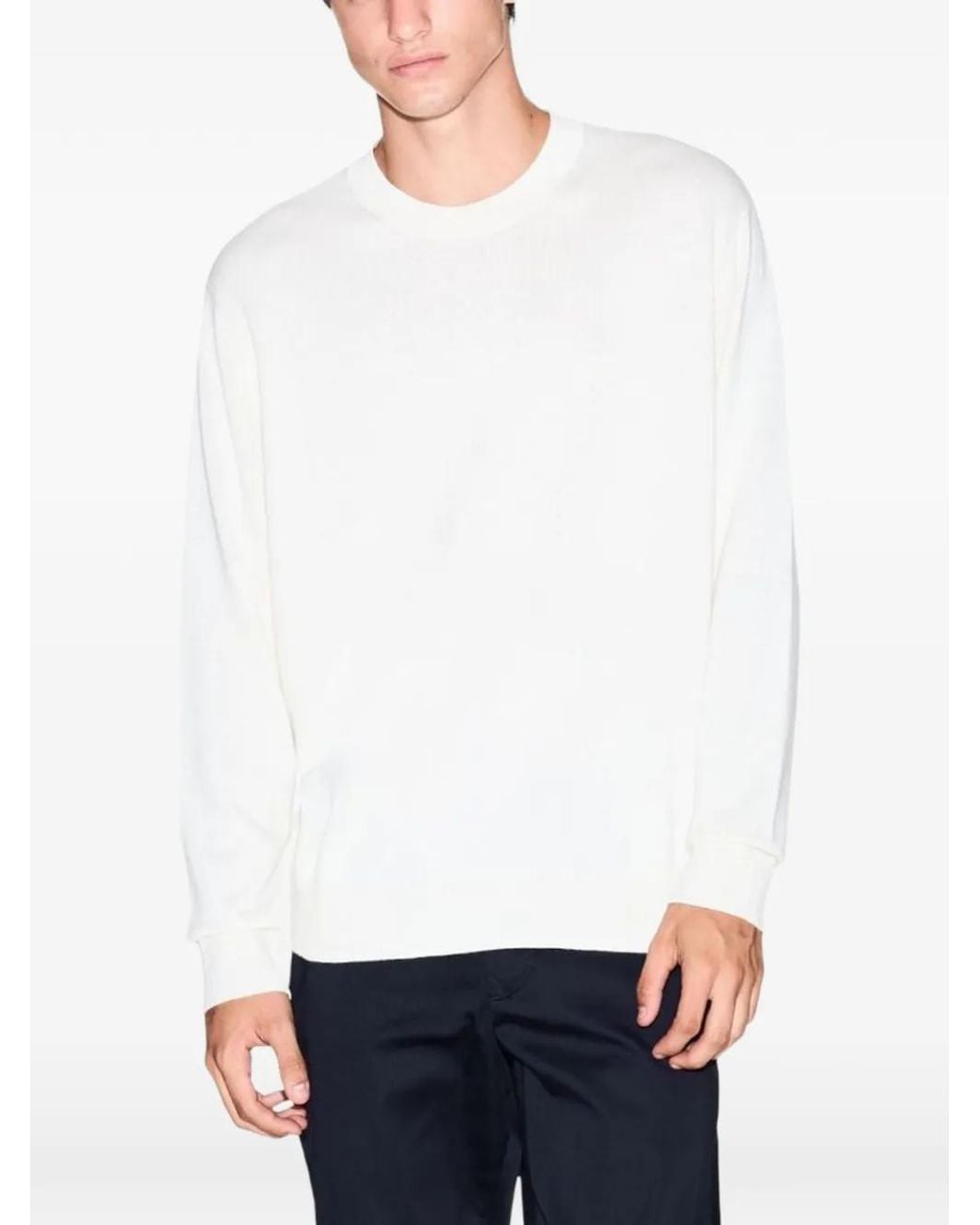 ARMANI EXCHANGE White Pull À Logo Brodé for men