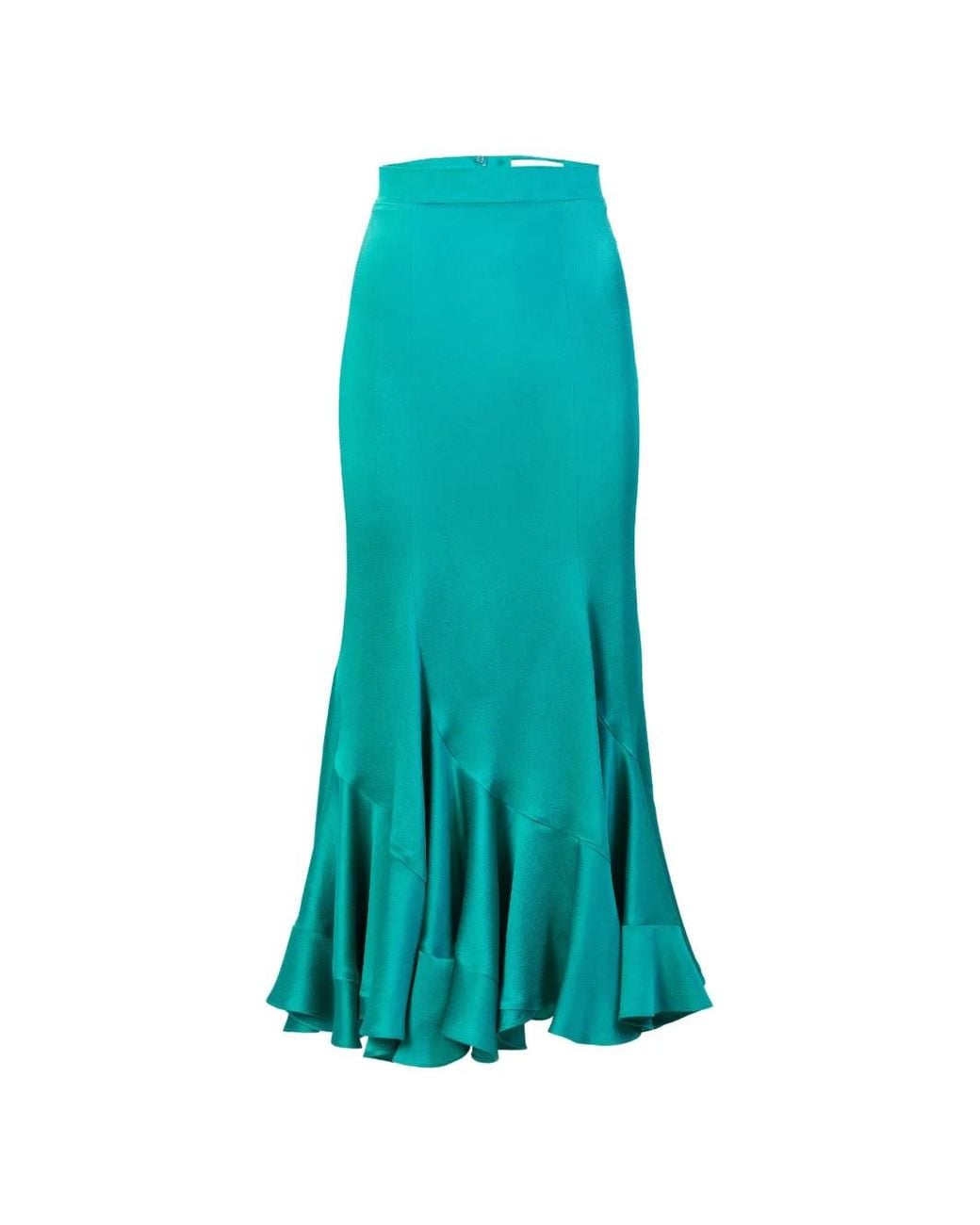 Silvia Tcherassi Blue Marlene Ruffled Midi Skirt