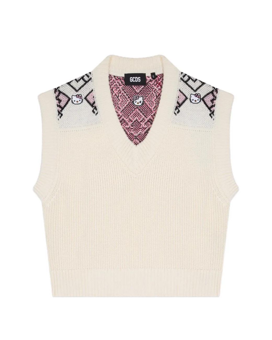 Gcds White X Hello Kitty Gilet À Losanges