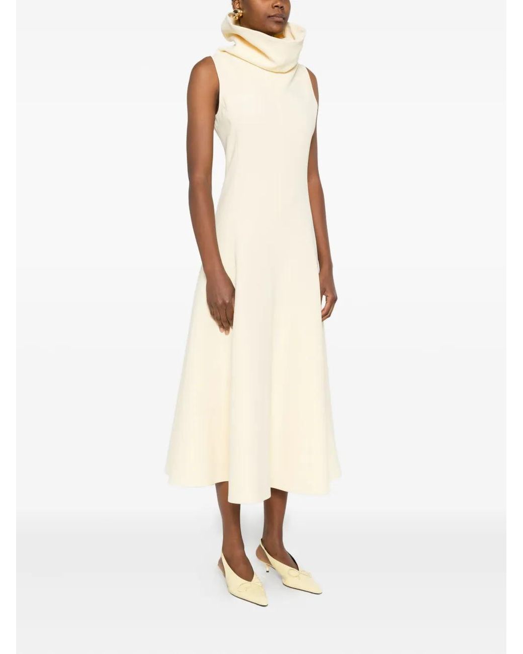 Jacquemus Natural Cowl-Neck Sleeveless Dress