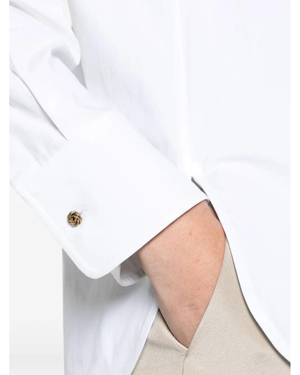 Max Mara White Stretch Cotton Shirt