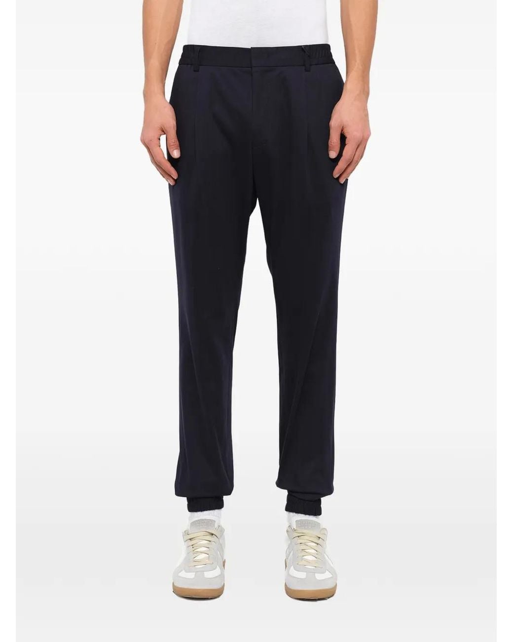 Juun.J Blue Pleated-Detail Track Pants for men