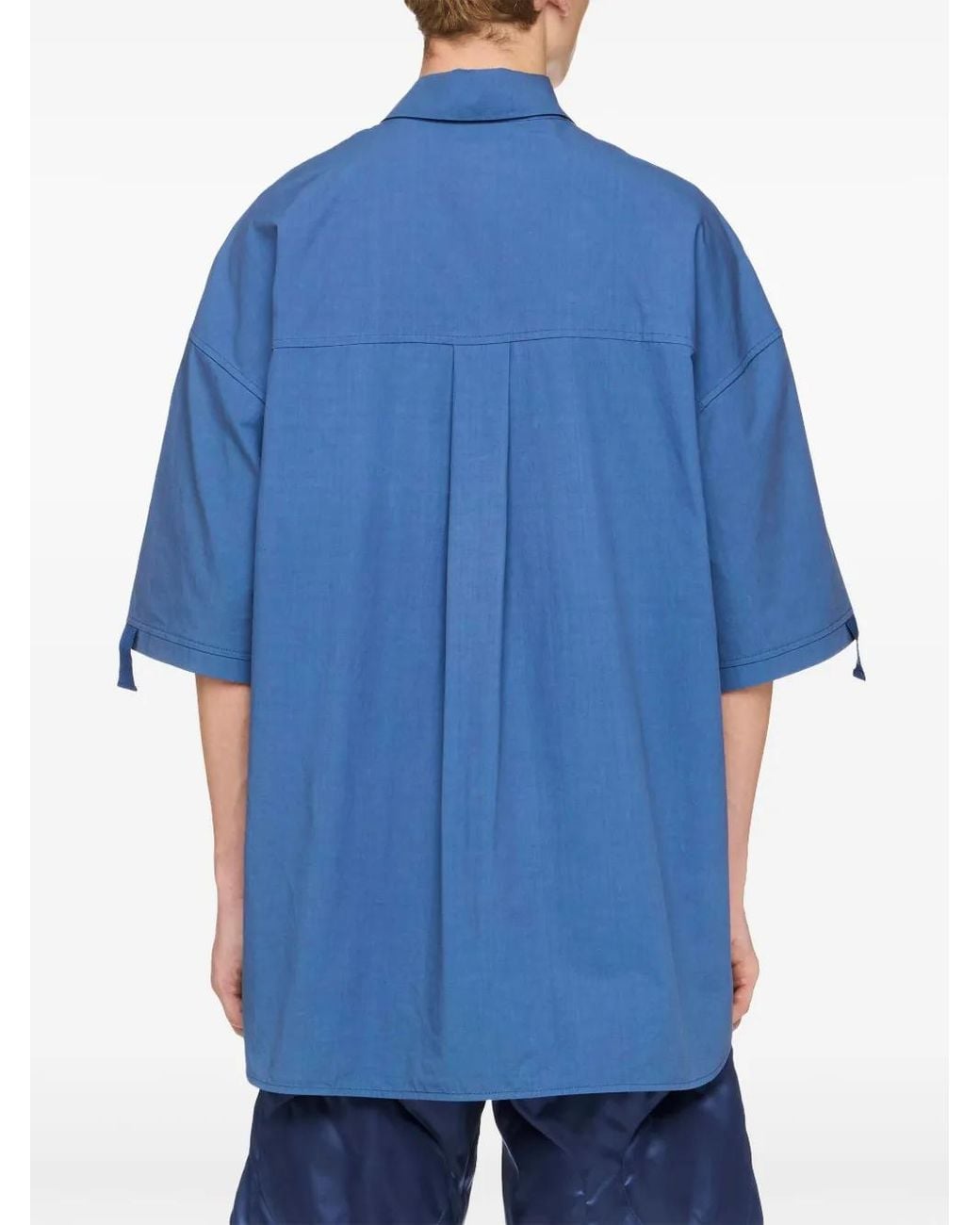 J.W. Anderson Blue Quilted-Pocket Polo Shirt for men