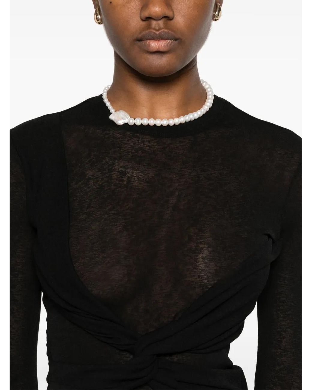 Nanushka Black Twisted Top