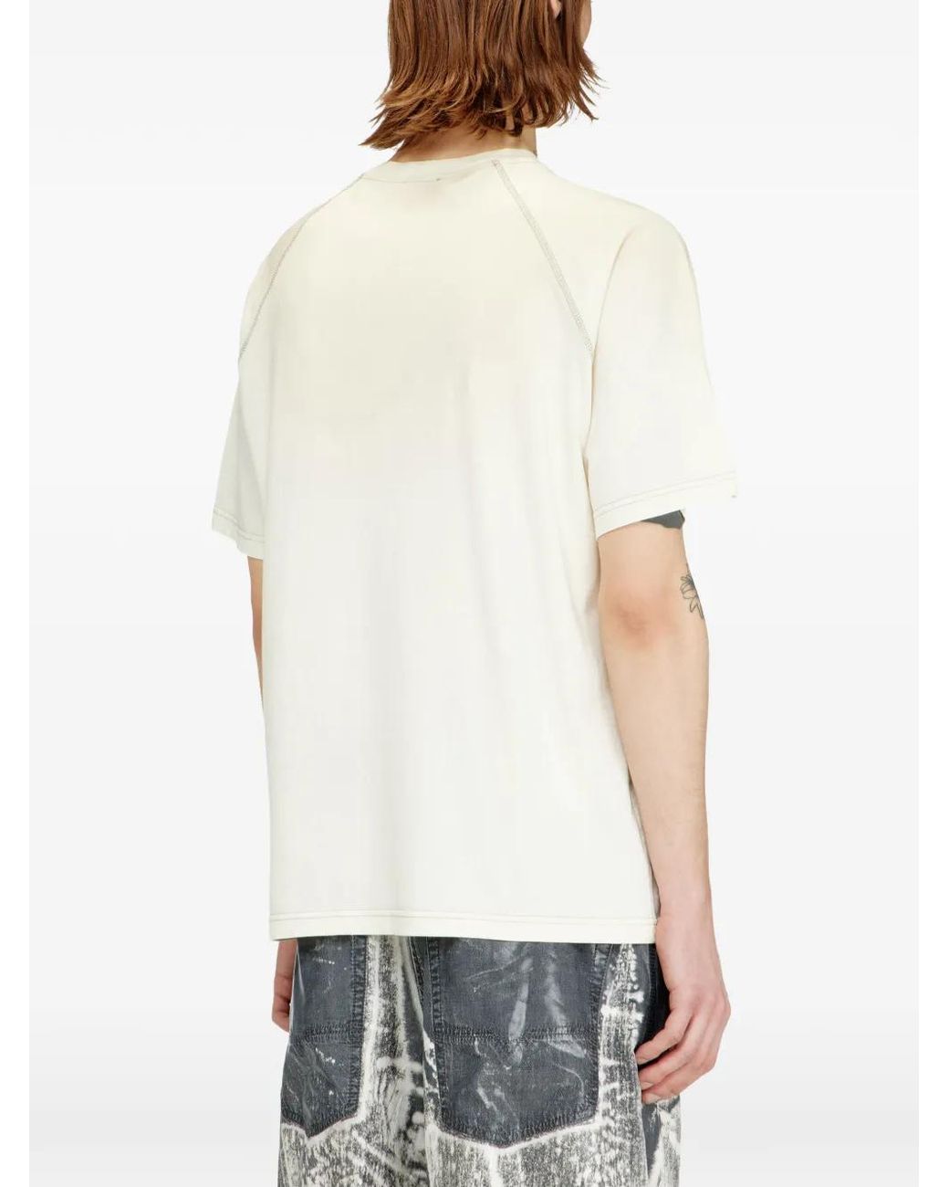 DIESEL White T-Griffo Printed Short-Sleeve T-Shirt for men