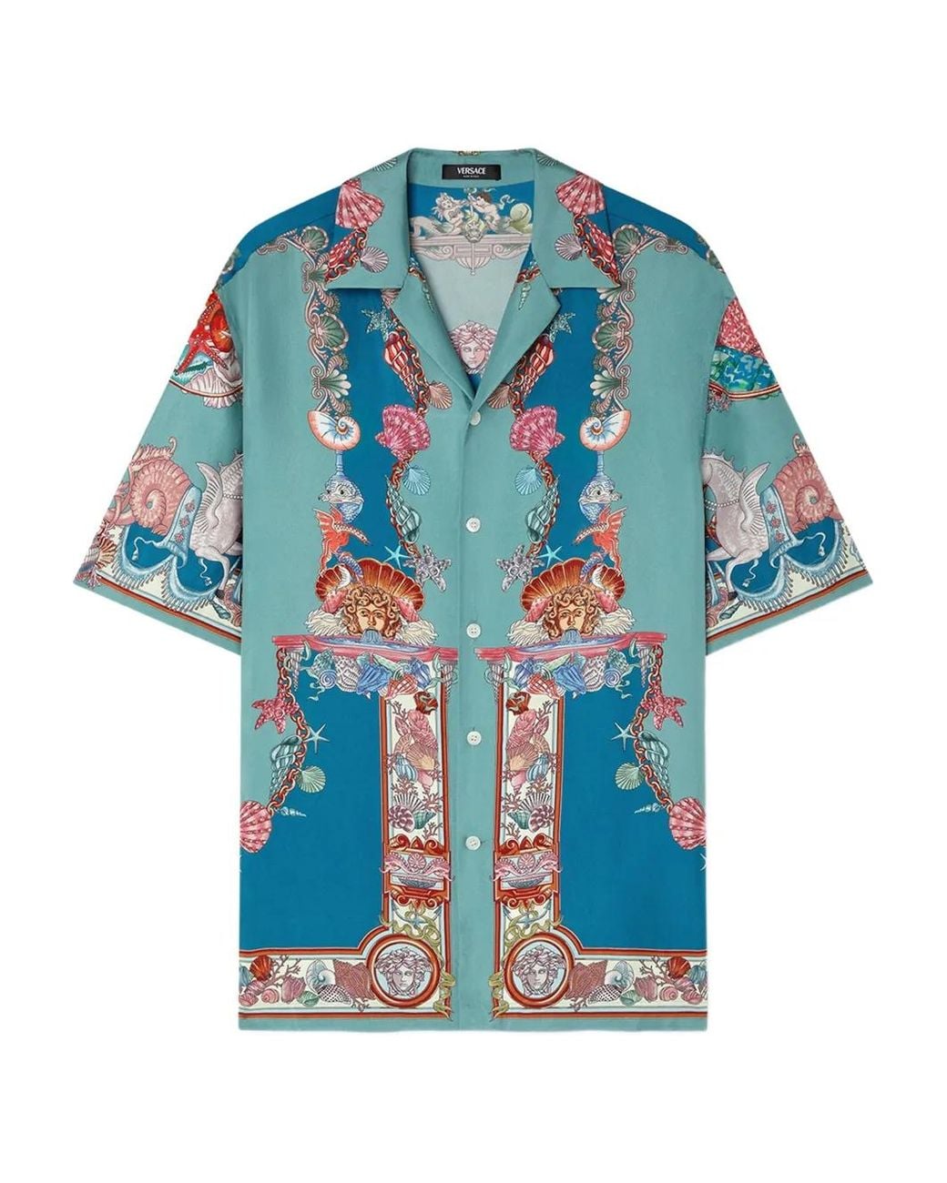 Versace Blue Short Sleeve Shirts for men