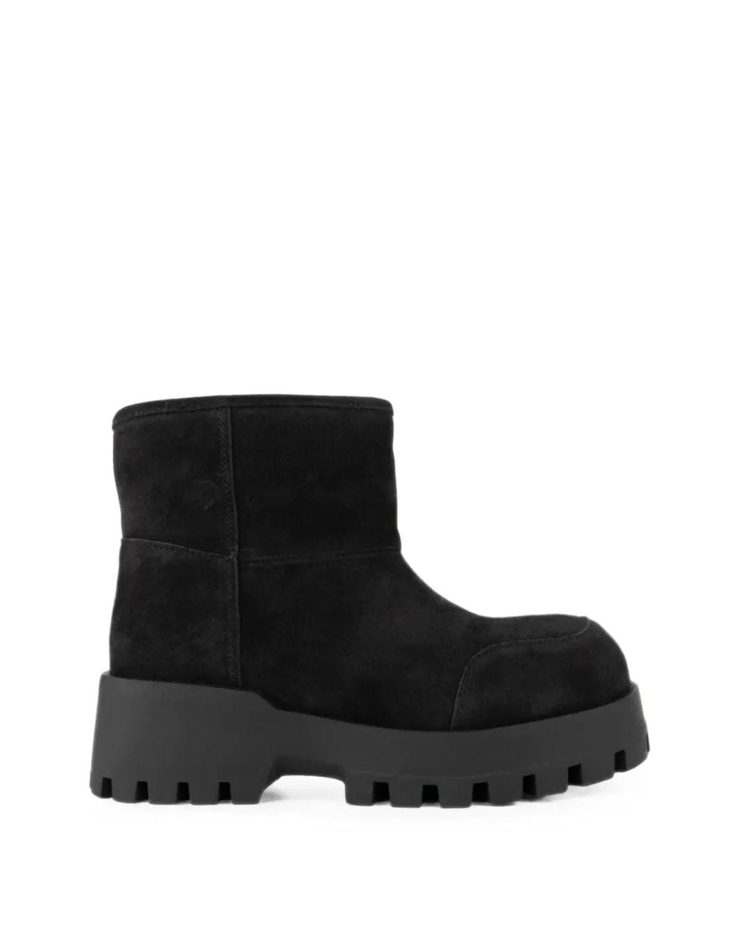 SERGIO MORETTI FIRENZE Black Suede Chunky-Sole Ankle Boots