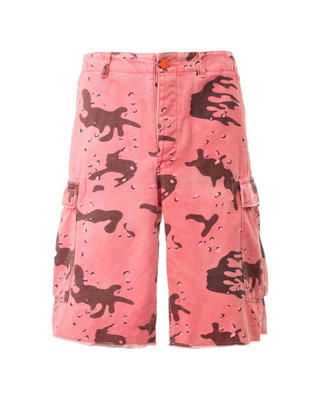 HELLSTAR Pink Camouflage-Print Cargo Shorts for men