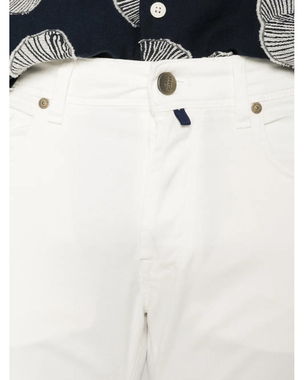 Incotex White Slim Trousers for men
