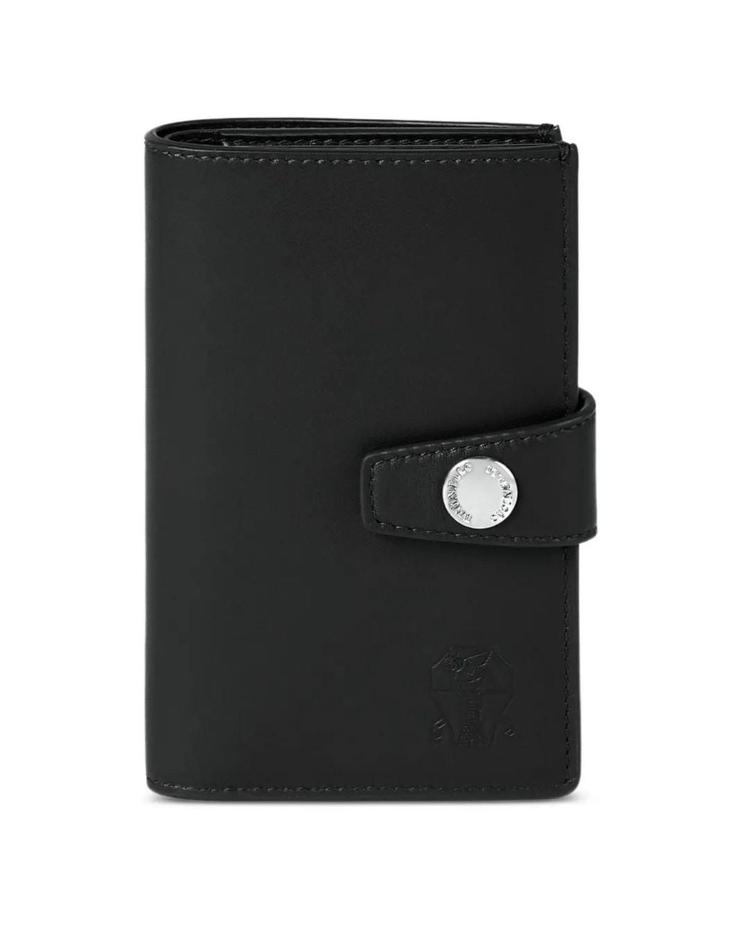 Brunello Cucinelli Black Leather Zipper Wallet for men