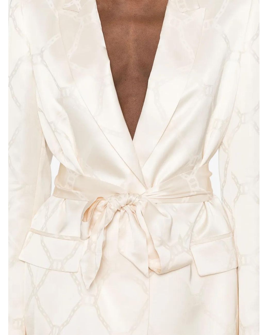 Twinset Natural Oval T-Jacquard Blazer