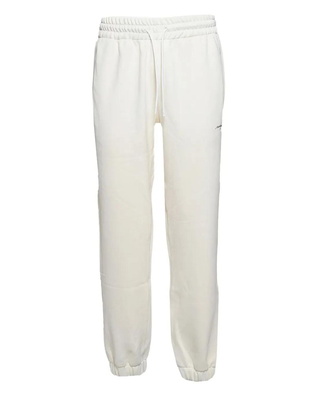 MSGM White Logo-Embroidered Track Pants for men