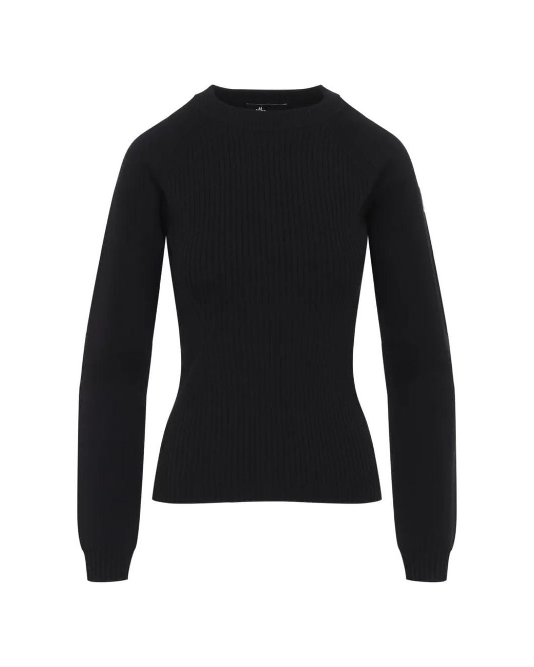 Moncler Black Ribbed-Knit Long-Sleeve Sweater