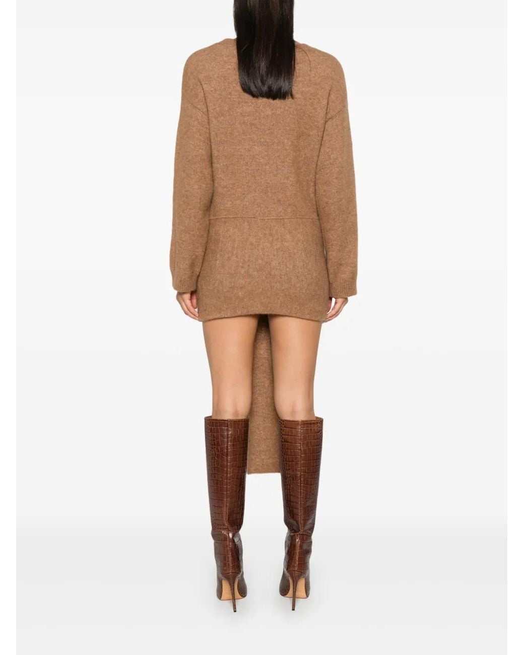 GIUSEPPE DI MORABITO Brown Brooch-Detail Mini Dress