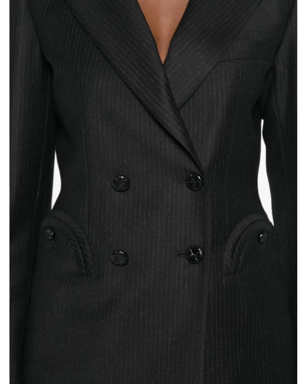Blazé Milano Black Pinstriped Double-Breasted Jacket