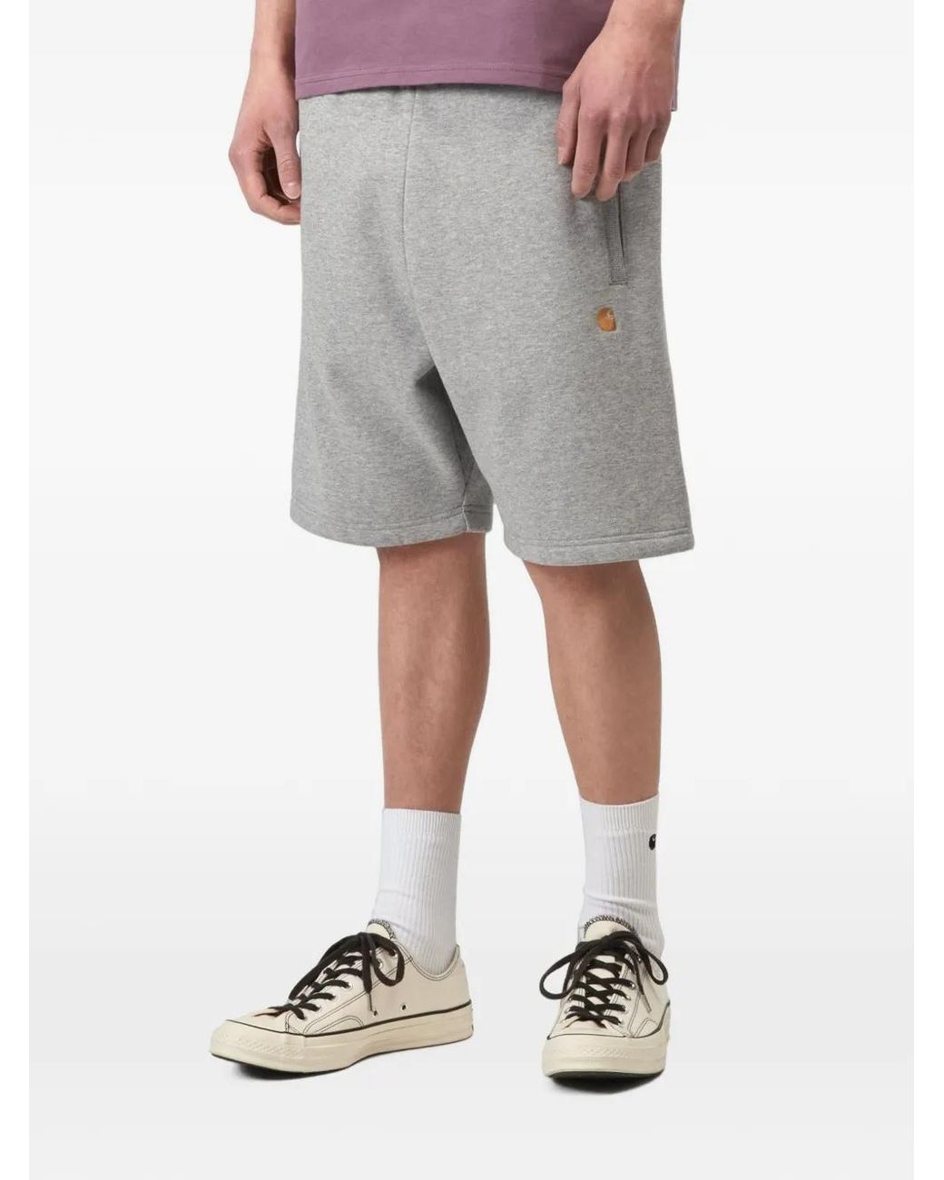Carhartt Gray Chase Sweat Shorts for men