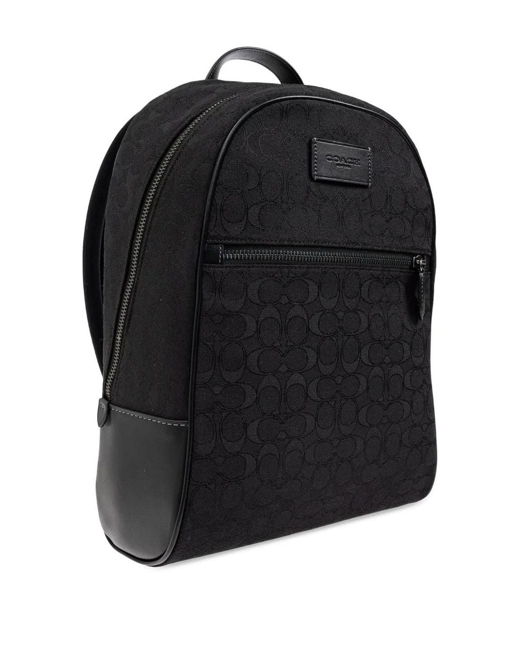 COACH Black Theo Patterned Backpack for men