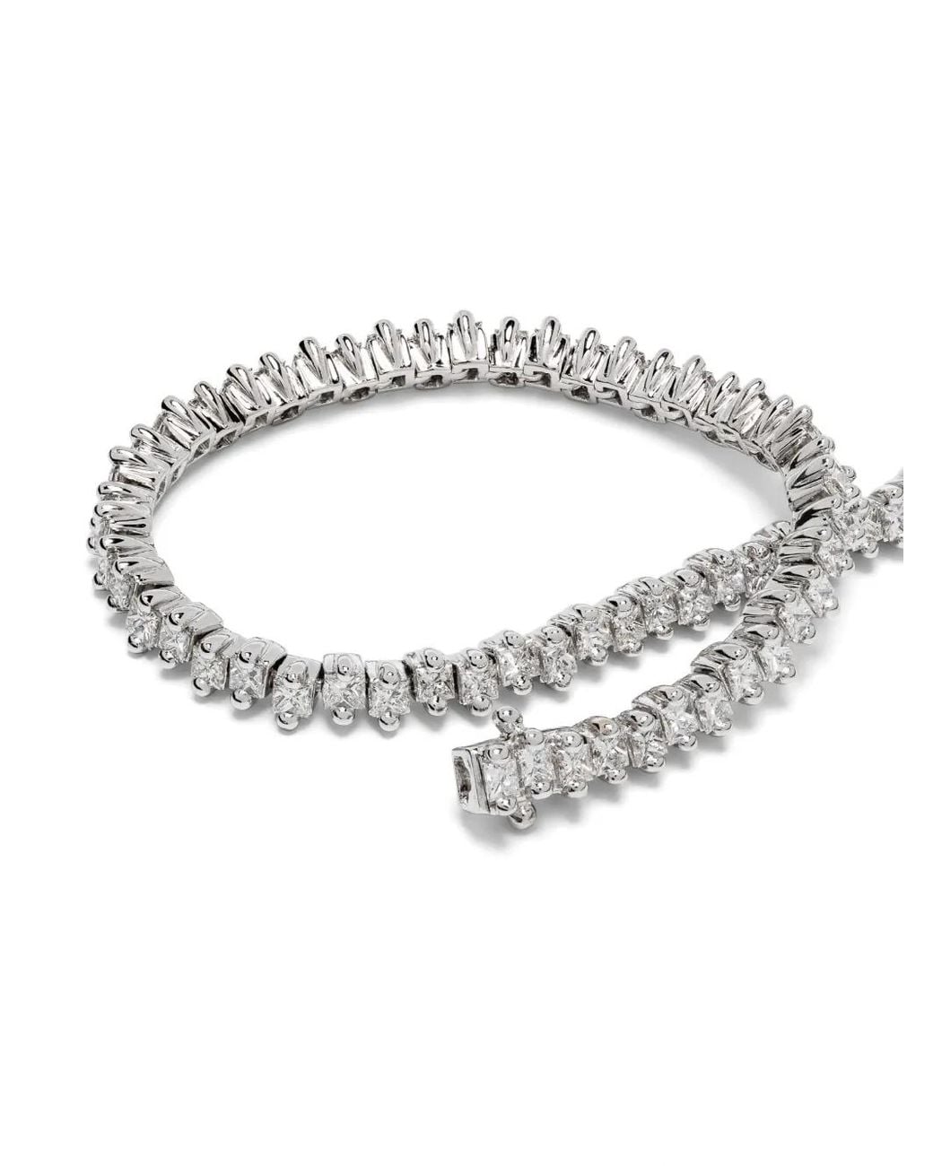 Suzanne Kalan White Princess Midi Diamond Tennis Bracelet