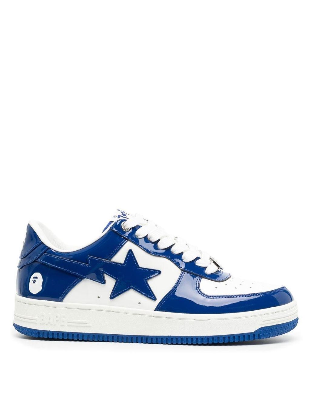 A Bathing Ape Bape Sta Patent Sneakers in Blue for Men | Lyst