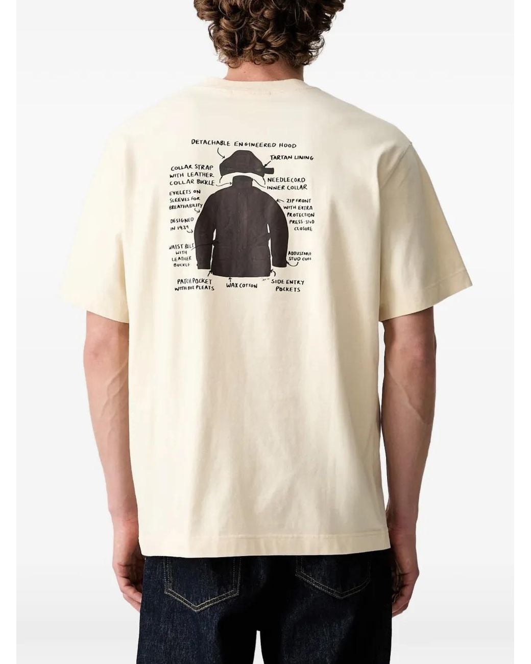 Barbour Natural Logo-Print Graphic-Back T-Shirt for men