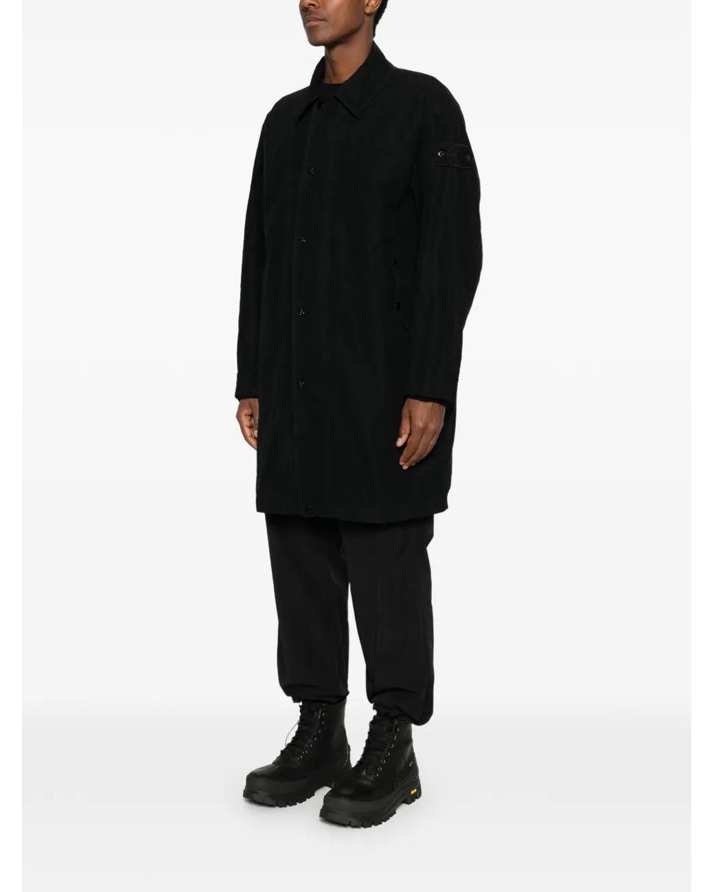 Stone Island Black 7100005 David Light-Tc_S.I. Ghost Car Coat for men