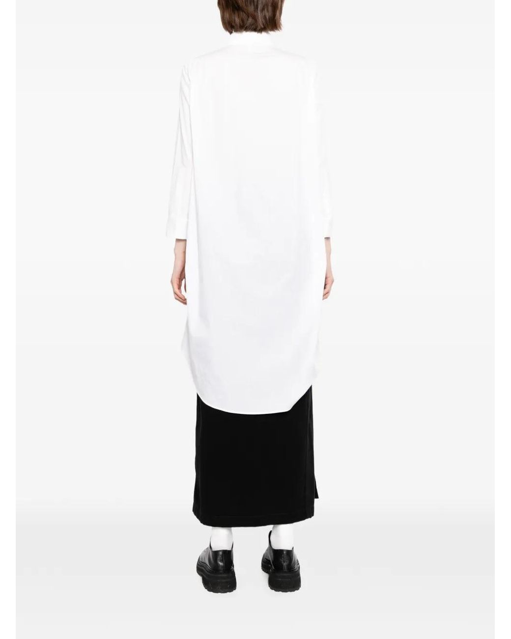 Yohji Yamamoto White Cotton Broadcloth Balloon Shirt