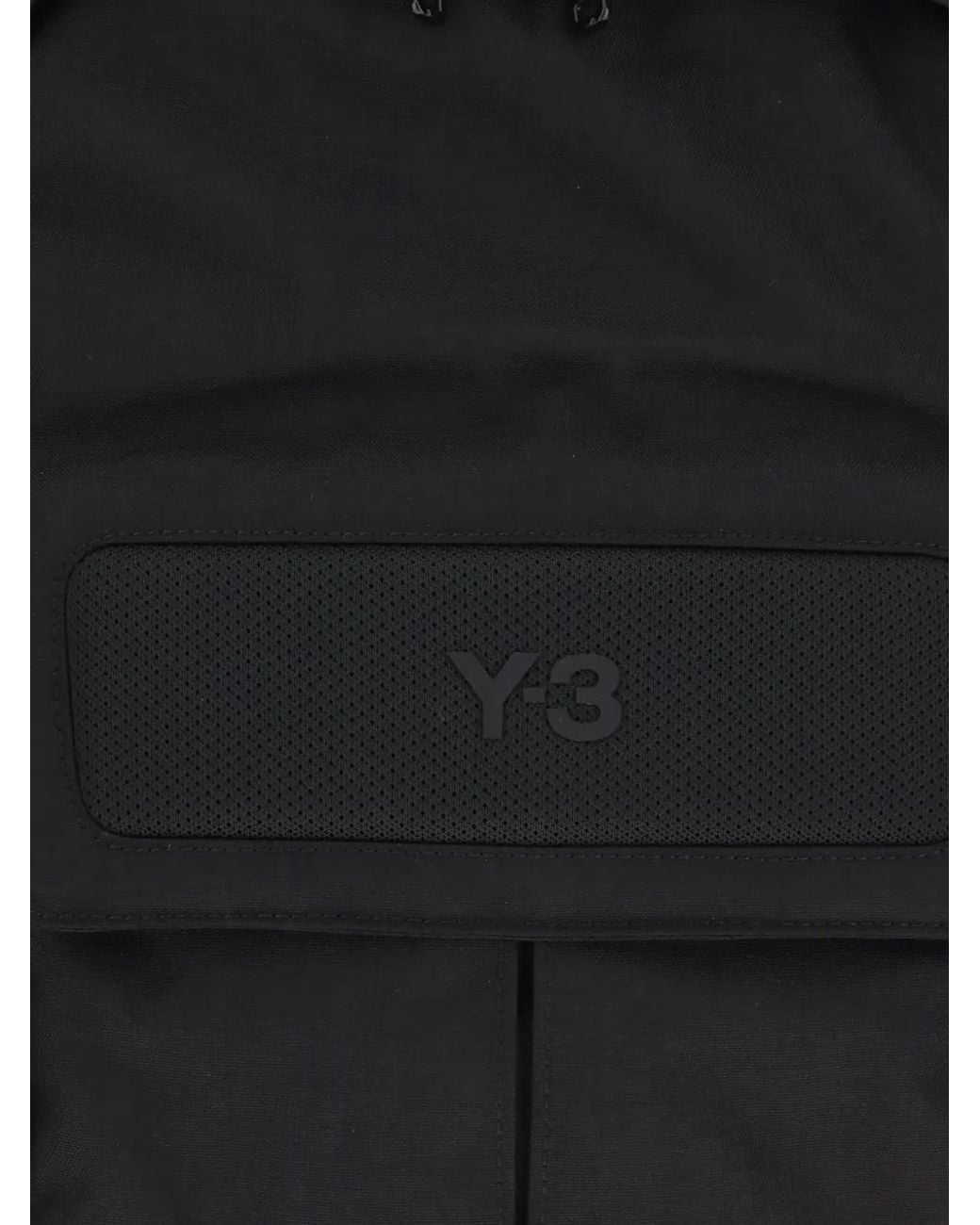 Y-3 Black Logo-Patch Backpack for men