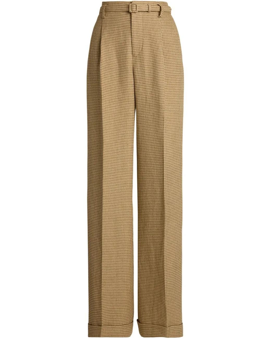Ralph Lauren Natural Dogtooth-Pattern Trousers