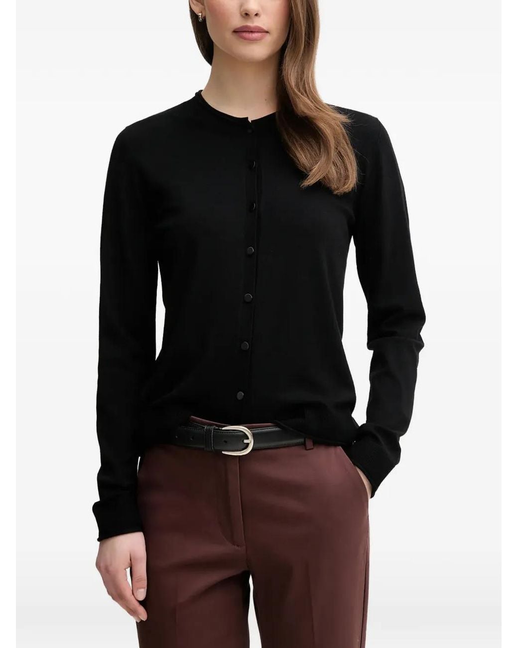 Sisley Black Buttoned Cardigan