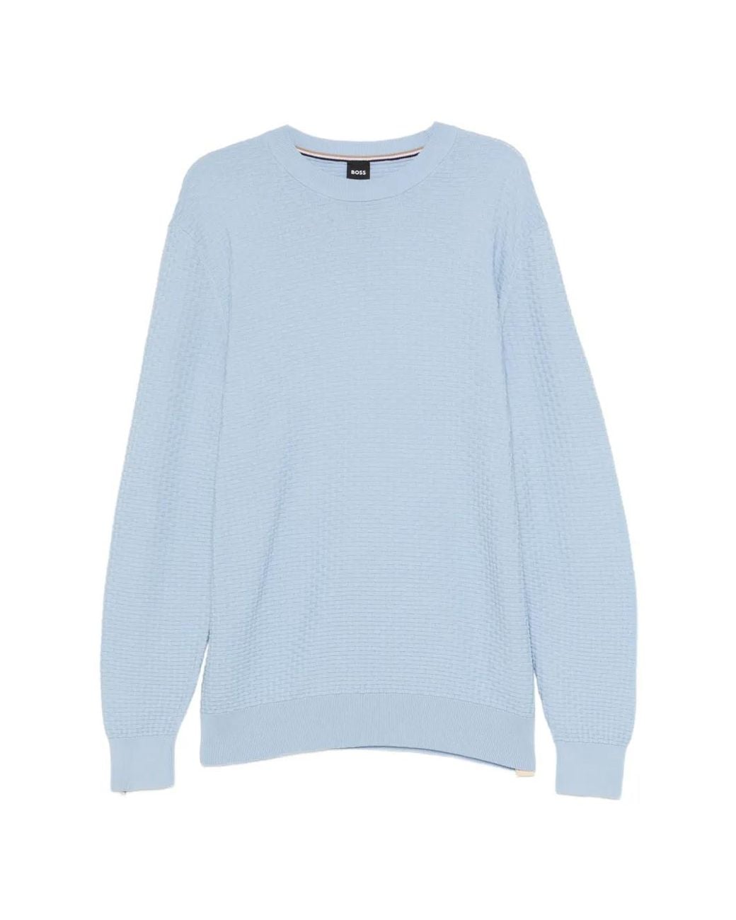 Boss Blue Pull En Maille Texturée for men