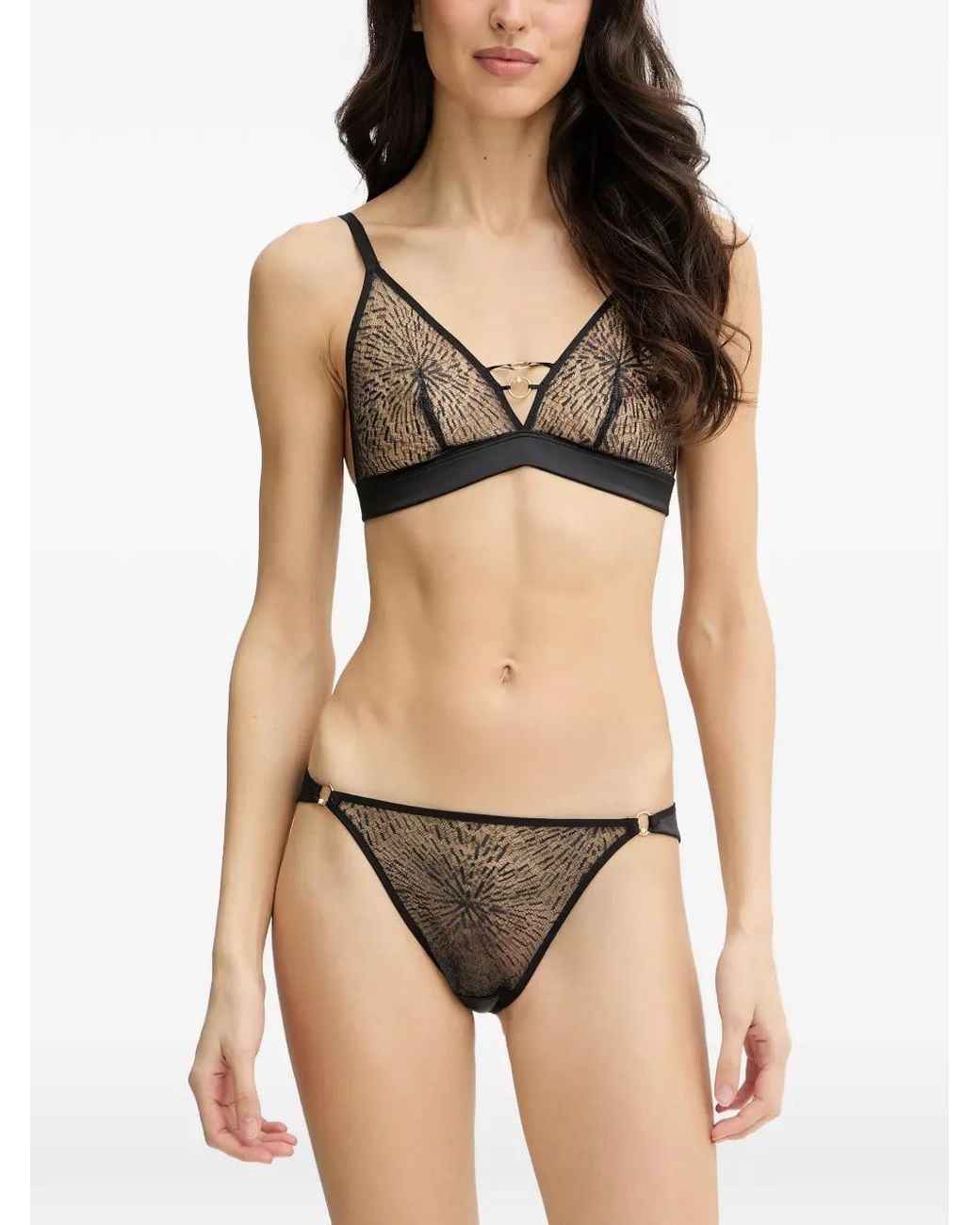 Chantelle Black Pearl Lace-Panelled Briefs