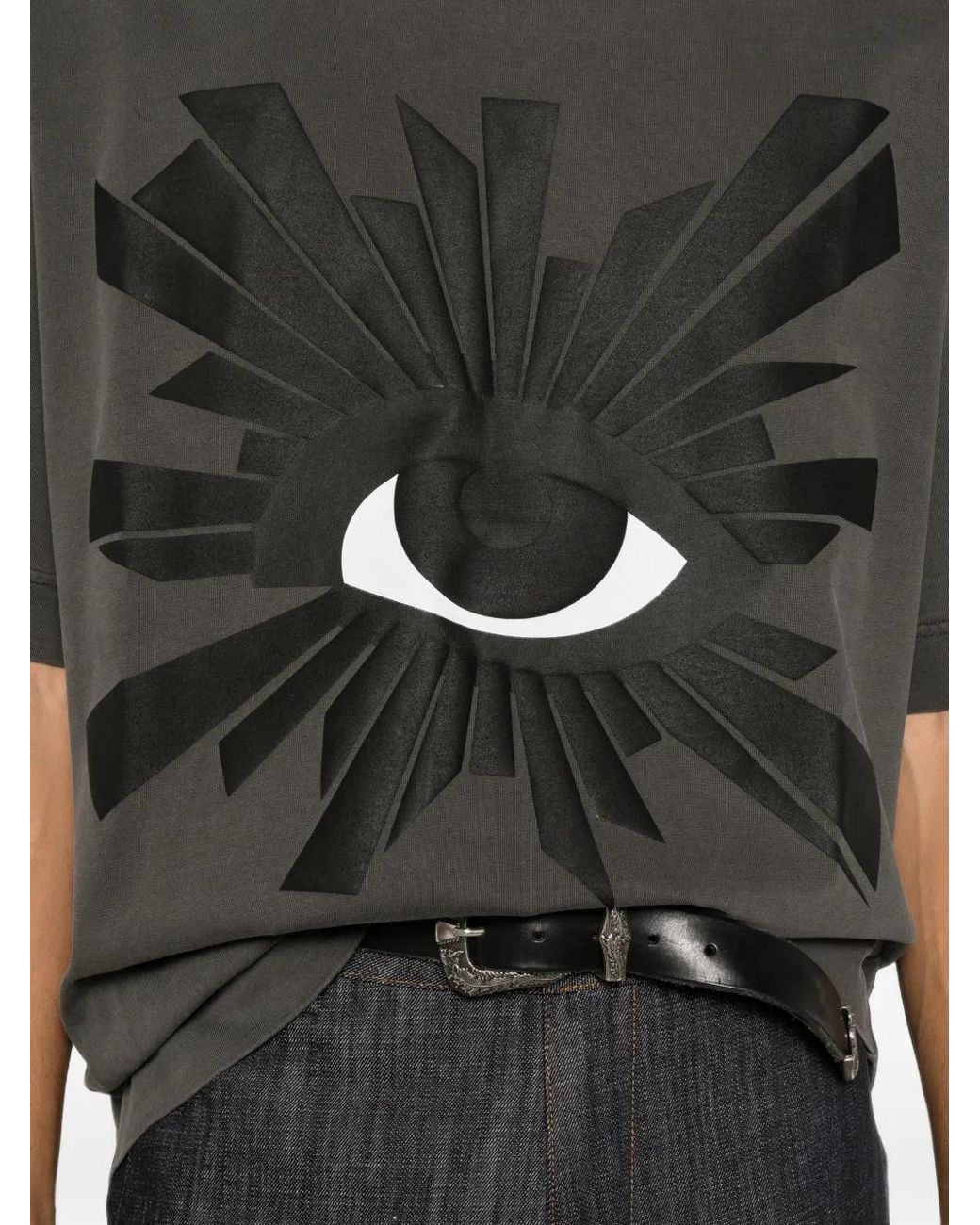 House of Errors Black Graphic-Print High-Neck T-Shirt for men