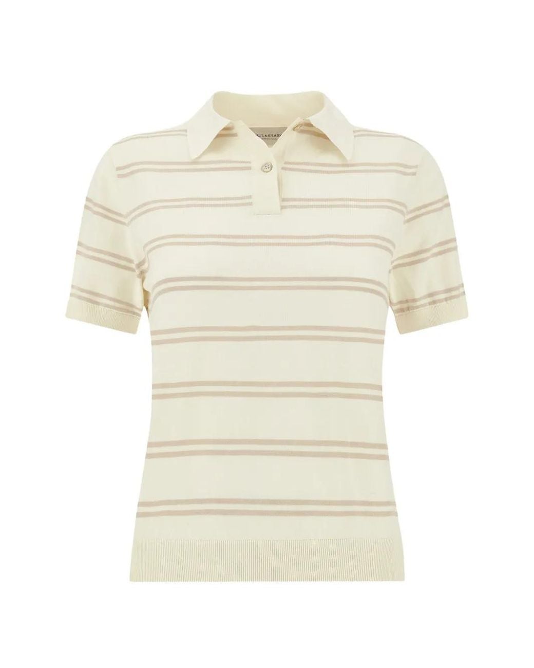 Paul & Shark White Striped Short-Sleeve Polo Shirt