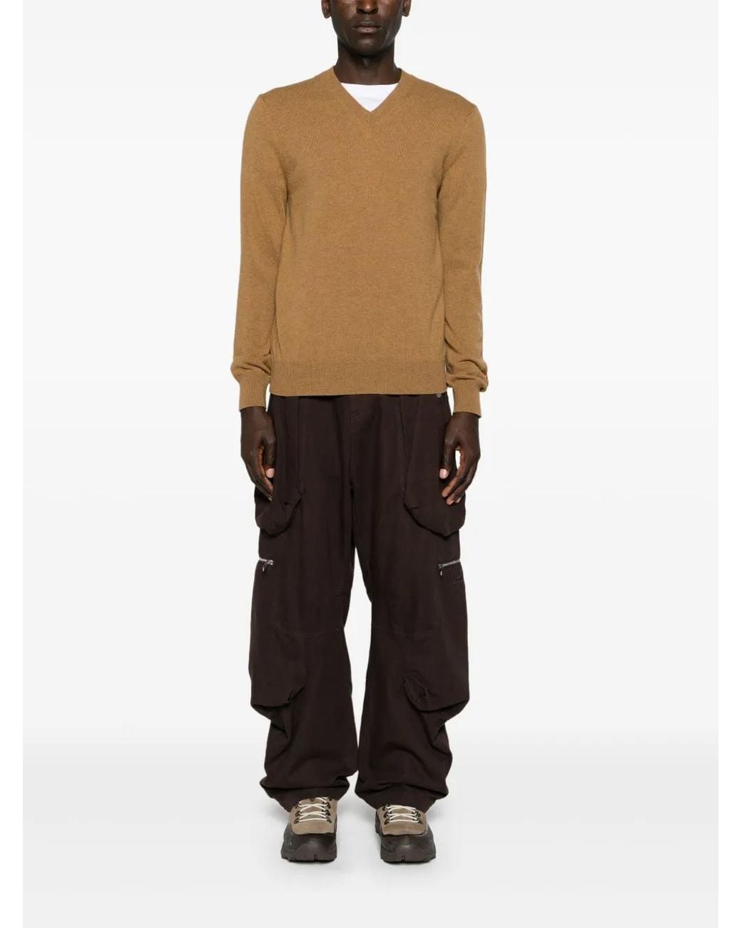 COMME DES GARÇONS PLAY Brown Heart-Patch Wool Jumper