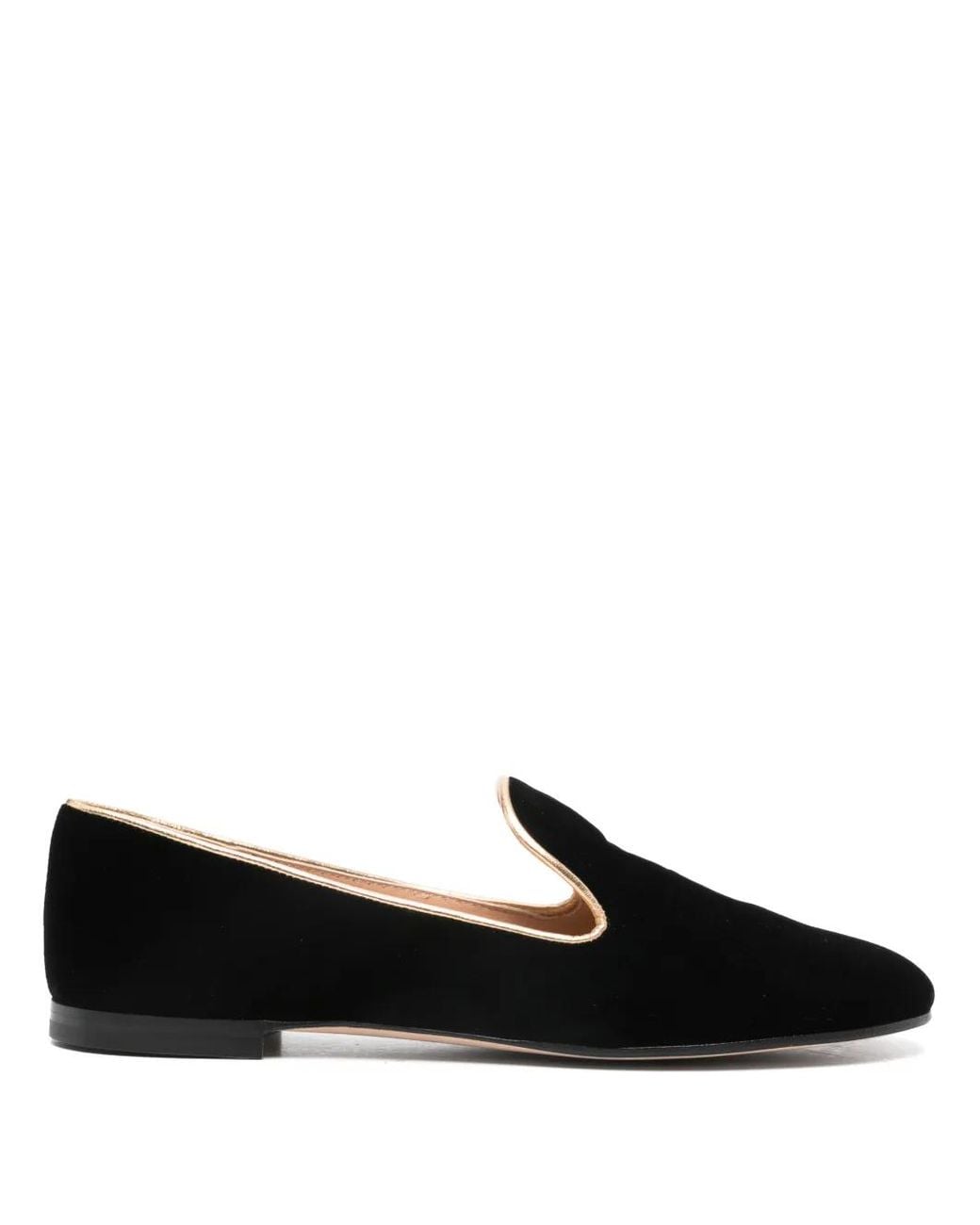 Gianvito Rossi Black Trim Calf Suede Loafers