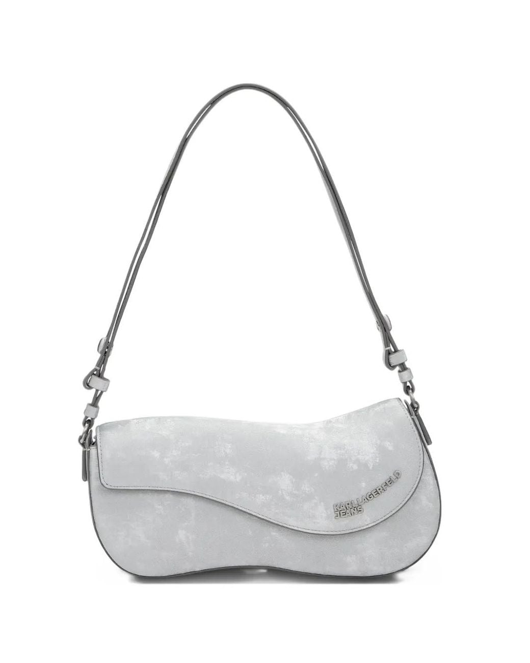 Karl Lagerfeld White Wave Shoulder Bag