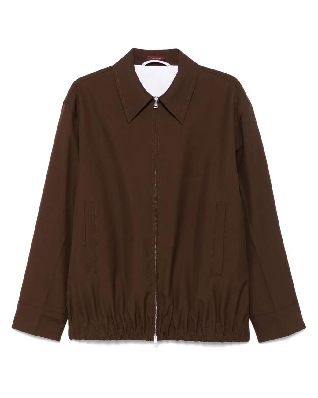 Gucci Brown Wool Jacket With Pointed Collar for men