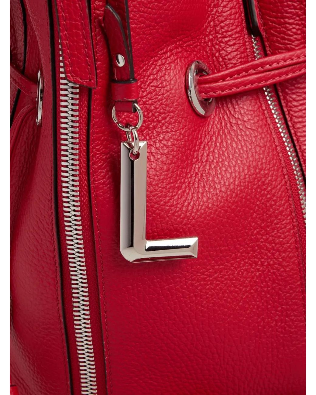 Lancel Red Medium Premier Flirt Bucket Bag
