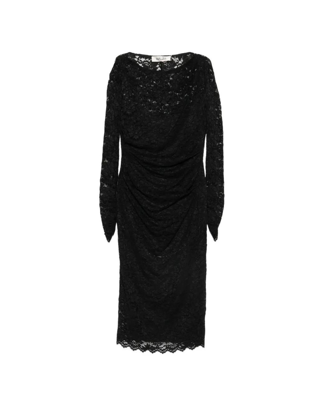 Diane von Furstenberg Black Darrius Long-Sleeve Mini Dress