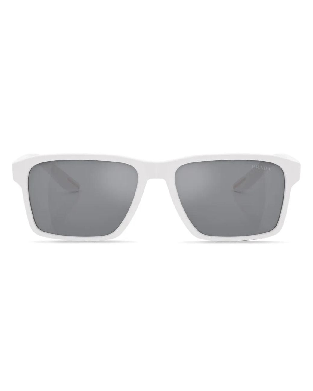 Prada Sonnenbrille Mit Eckigem Gestell in Gray für Herren