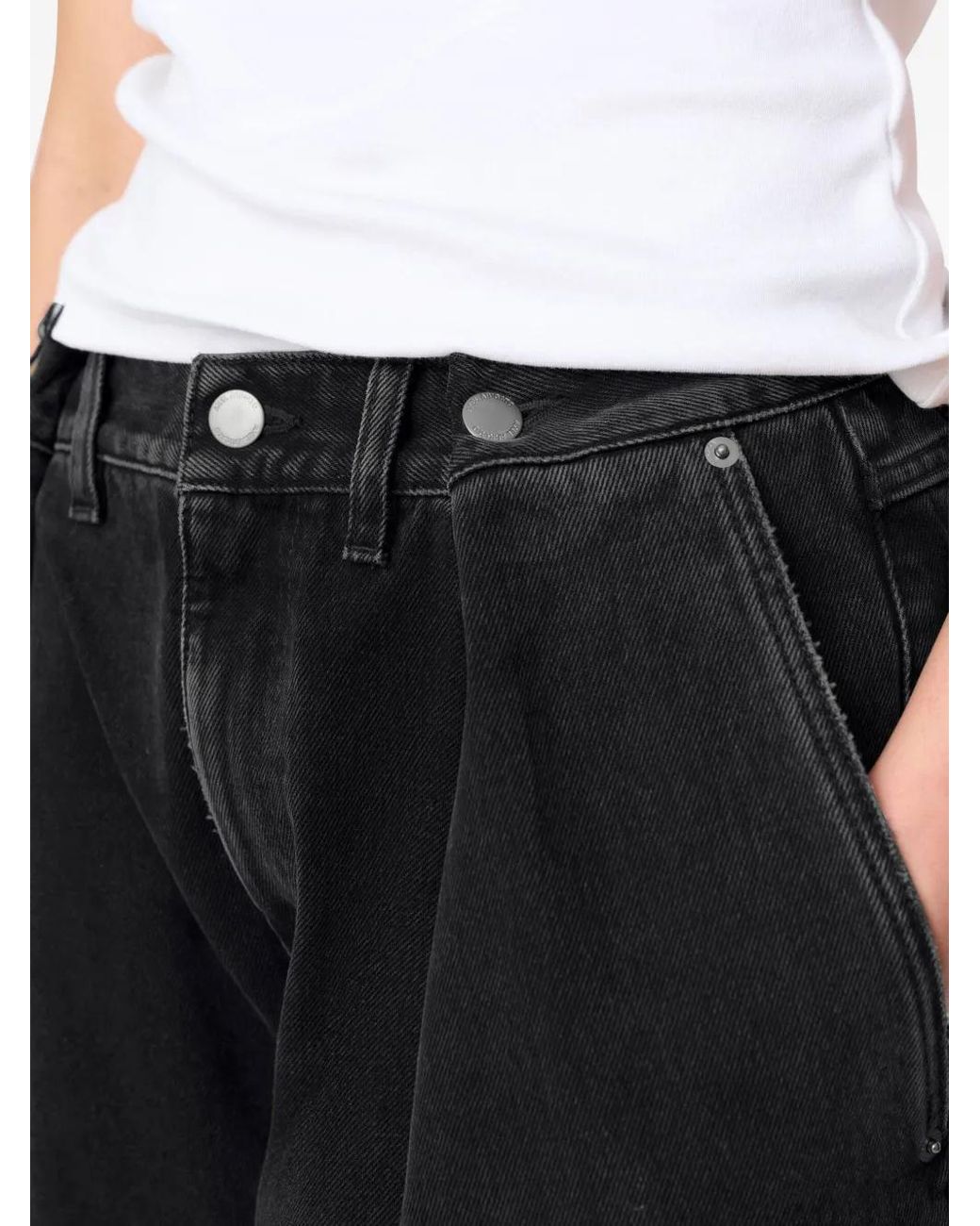 Axel Arigato Black Pleated-Pockets Wide-Leg Jeans