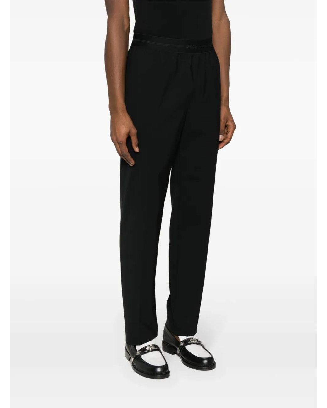 MSGM Black Trousers for men