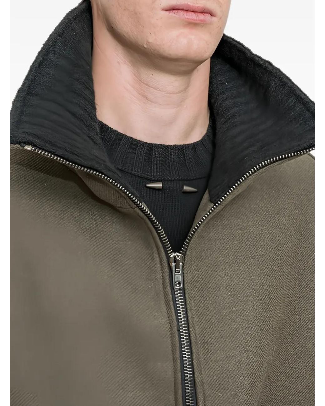 Isabel Benenato Gray Zip-Up Wool Jacket for men