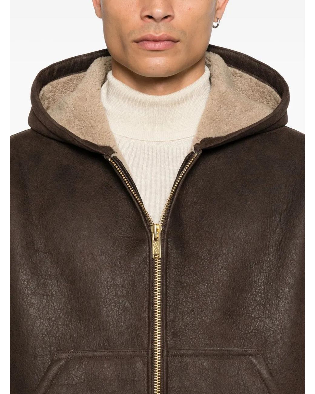 Baracuta Brown Hooded Zip-Fastening Jacket for men