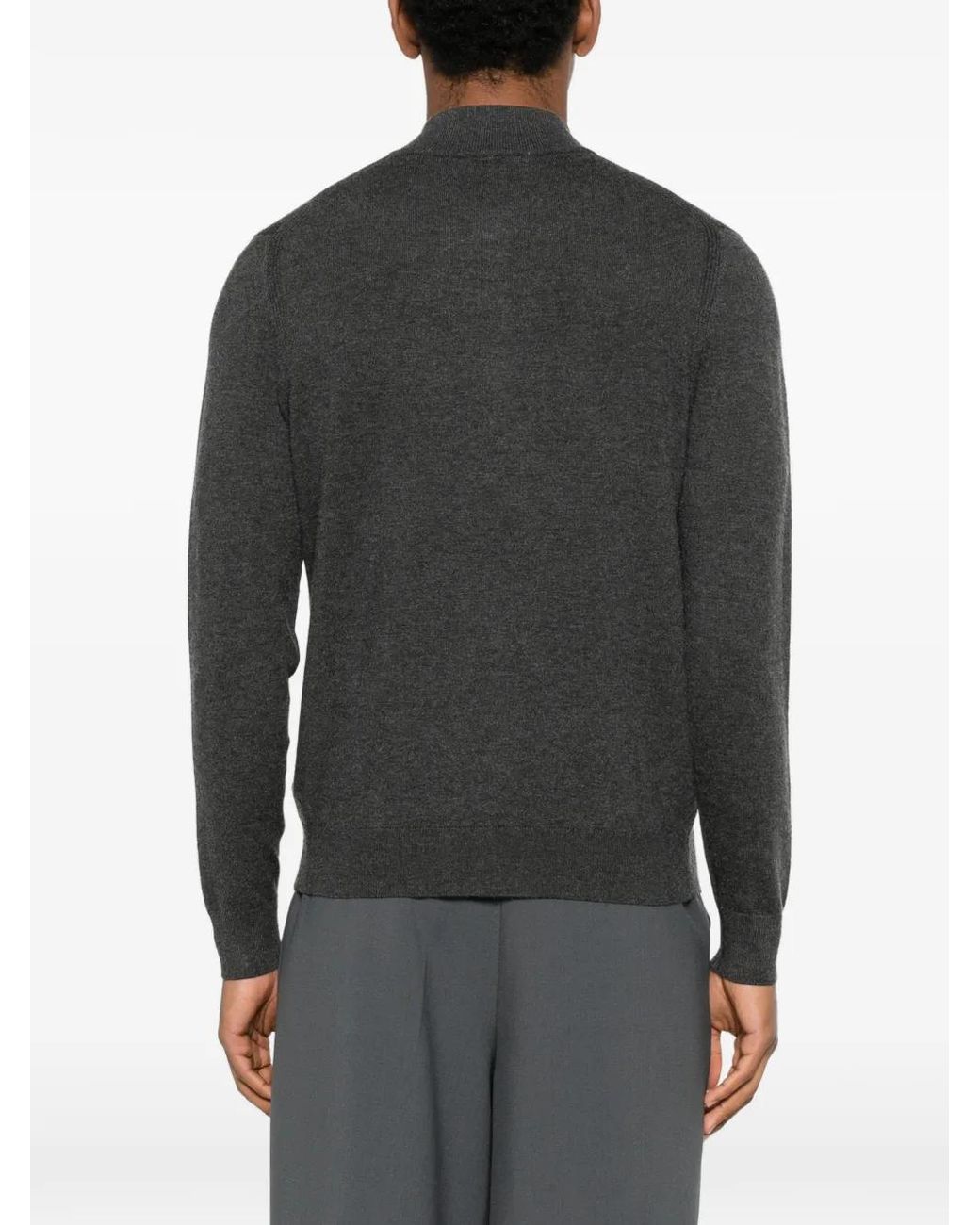 Diktat Black Half-Zip Sweater for men