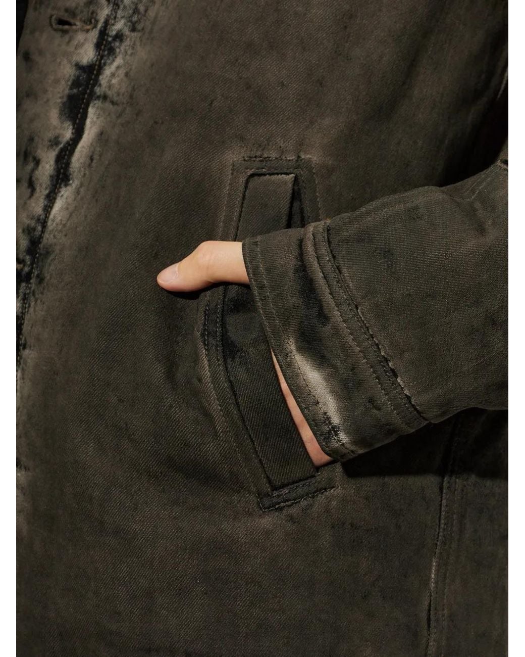 Rick Owens Green Brad Faded-Effect Denim Jacket for men