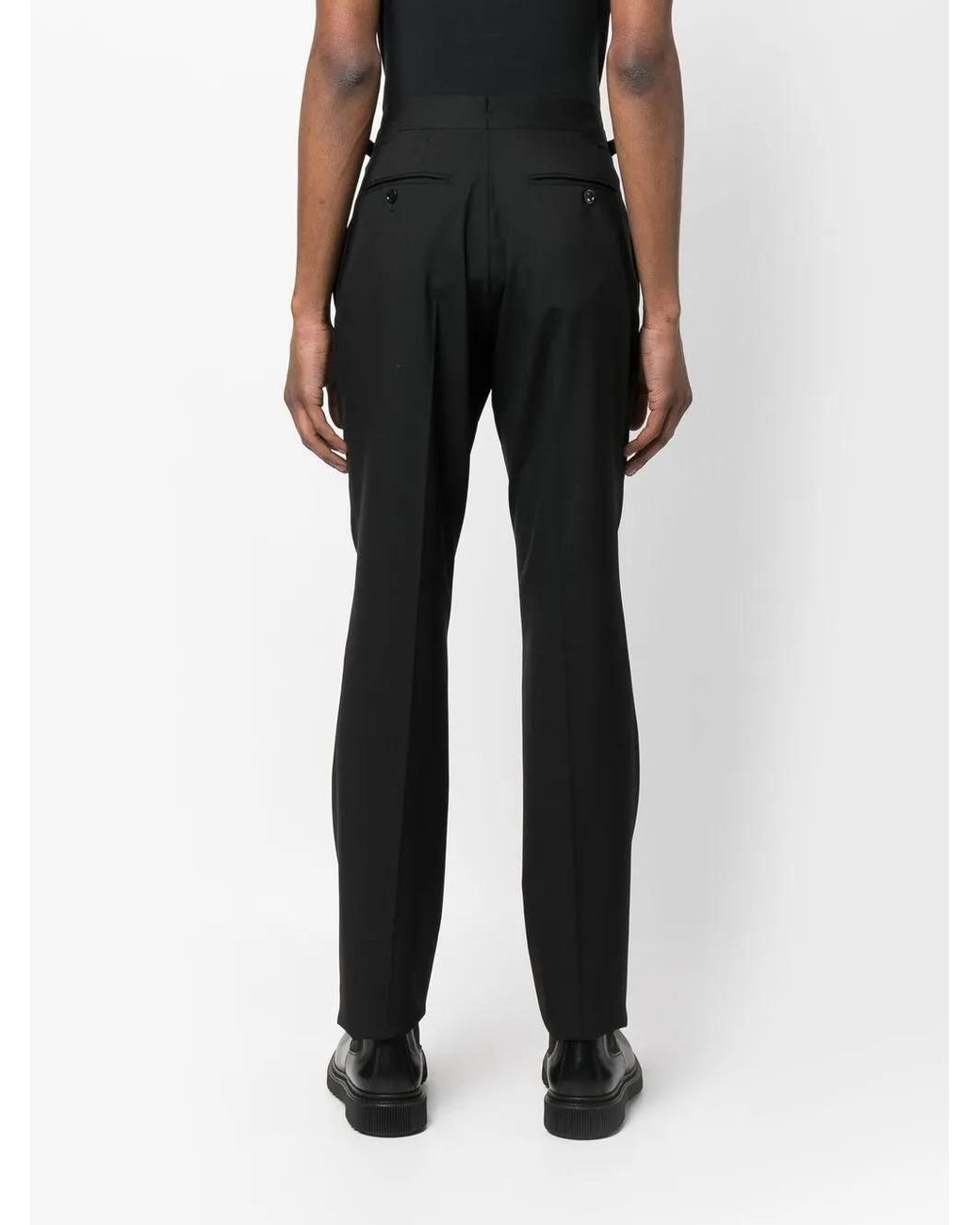 Tom Ford Black Shelton Wool Tailored Trousers for men